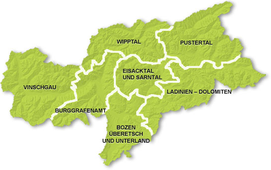 Vorhersage für Südtirols Bezirke