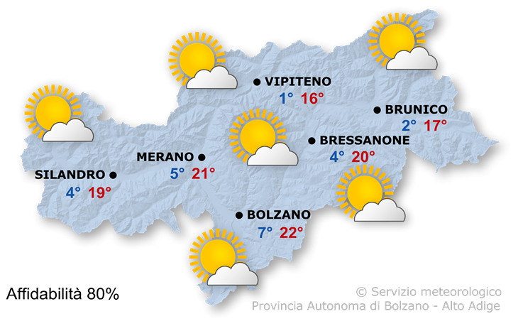 Previsione per oggi, mercoledì 22/03/2023