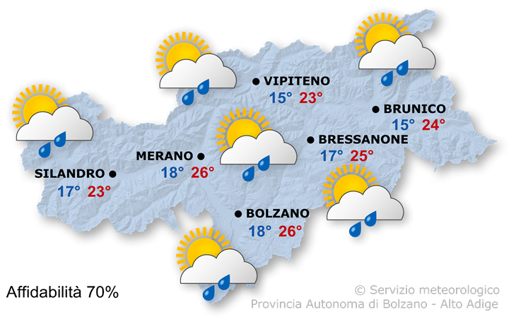 Previsione per oggi, domenica 08/09/2024