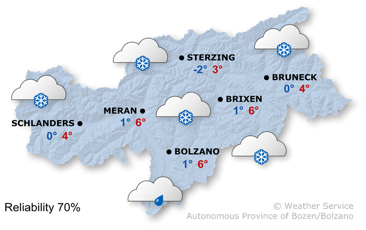 Forecast for today, friday 02/12/2022